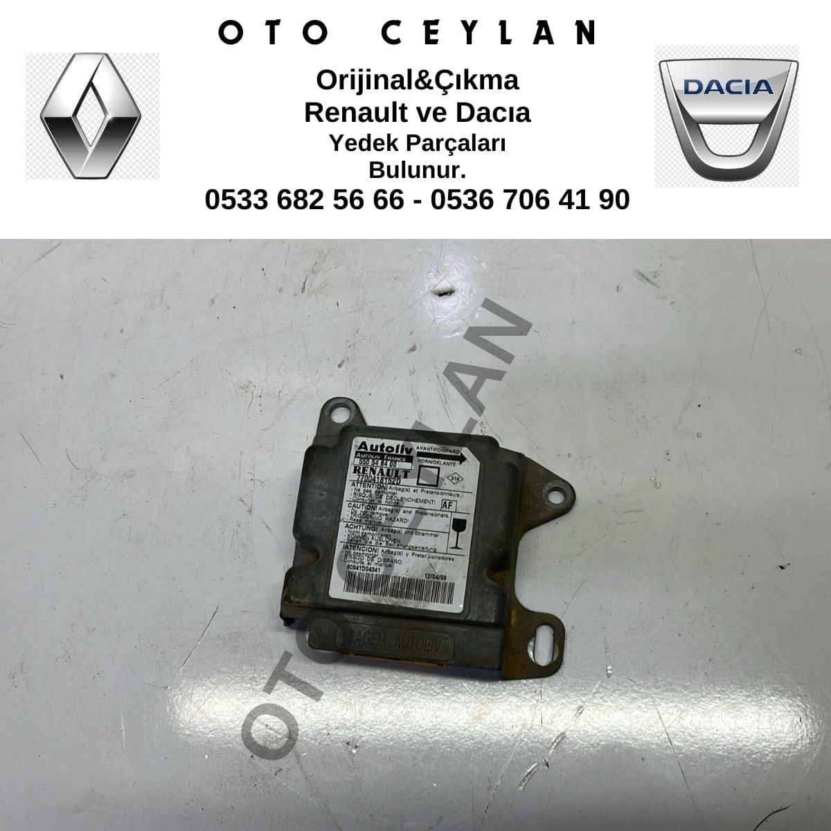 7700418152 Megan 1 Airbag Beyni Çıkma Orijinal