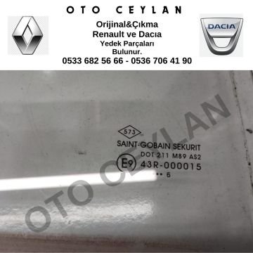 823007347R Dacia Logan Arka Kapı Camı Orijinal Çıkma
