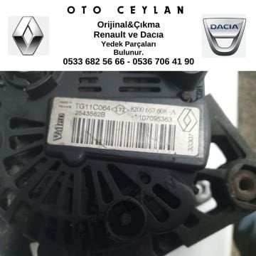8200667608 Kango Alternatör Şarj Dinamosu 12V 110A 1.5 Dci Orijinal Çıkma Valeo Marka