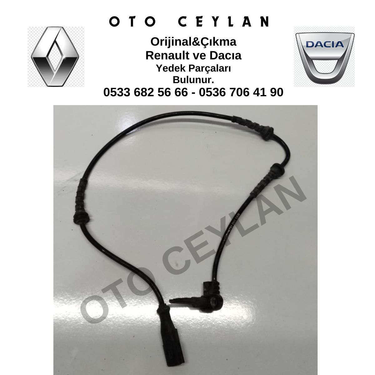 479109155R 479100004R Megane 3 Fluence  Ön ABS Kablosu Sensörü (2008 2016) Orijinal Çıkma
