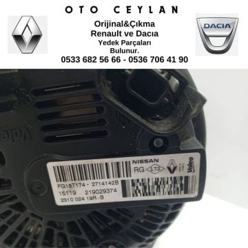231002419R Nissan Qashqaı Şarz Dinamosu Çıkma Orijinal