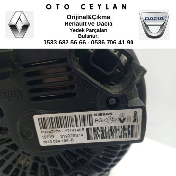 231002419R Nissan Qashqaı Şarz Dinamosu Çıkma Orijinal
