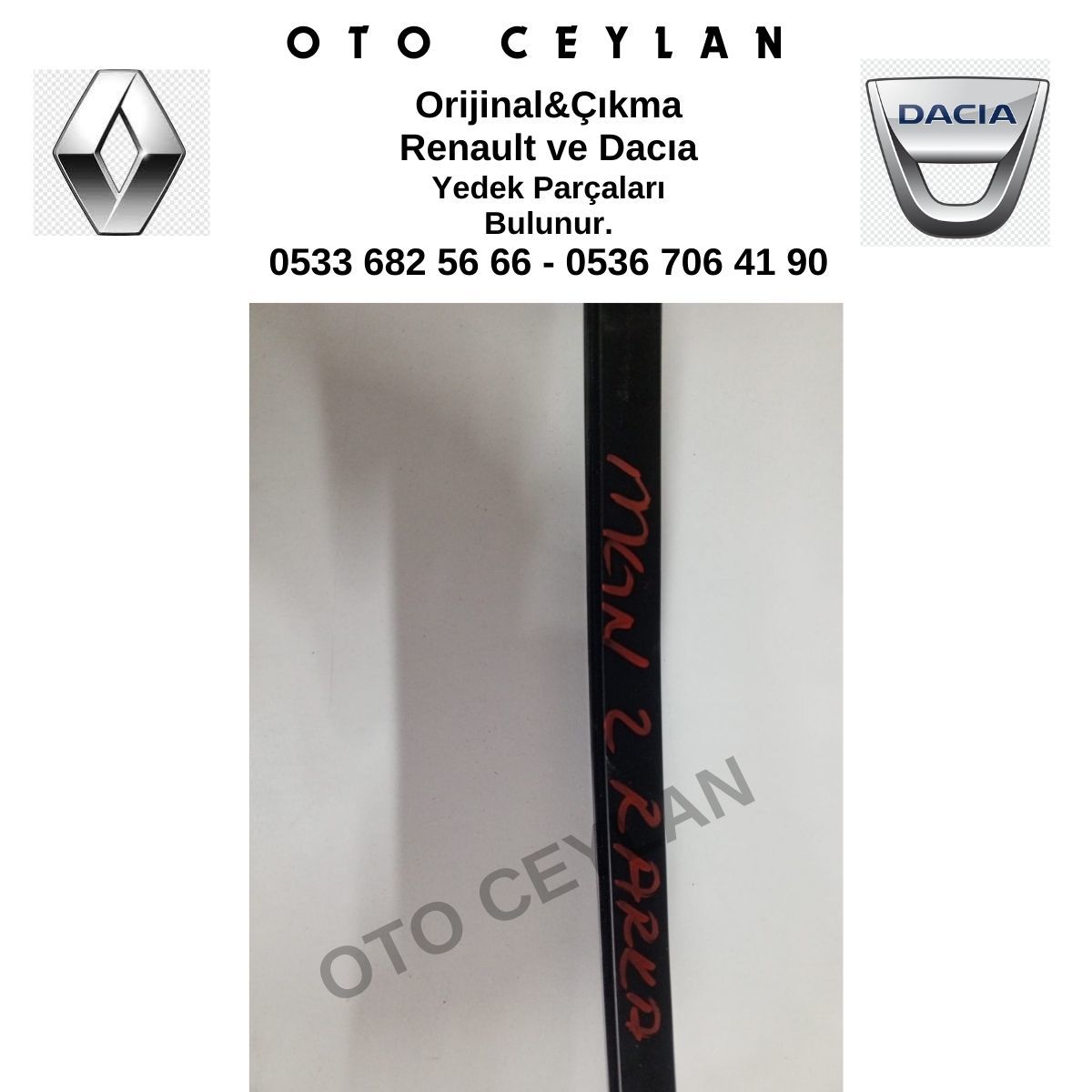 Megane 2 Sağ Arka Cam Kızağı Orijinal Çıkma