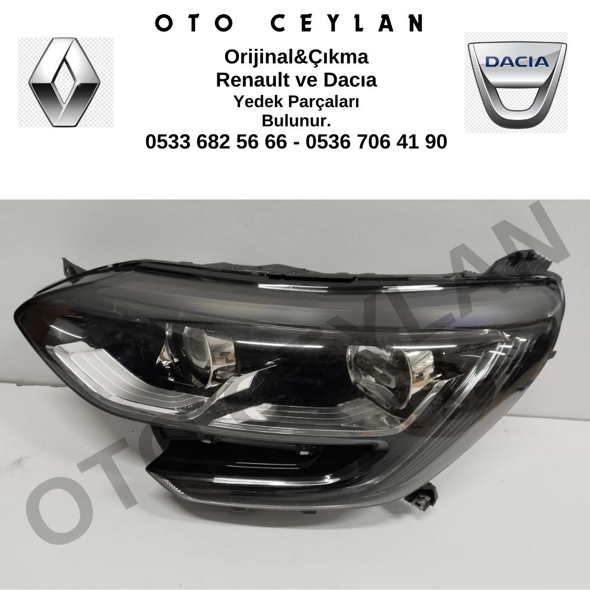 260601571R Megane 4-IV Sol Ön Far Lambası Sıfır Orjinal Hafif Hatalı