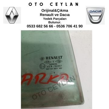 43R00097 Megane 2 Sağ Arka Cam Orijinal Çıkma