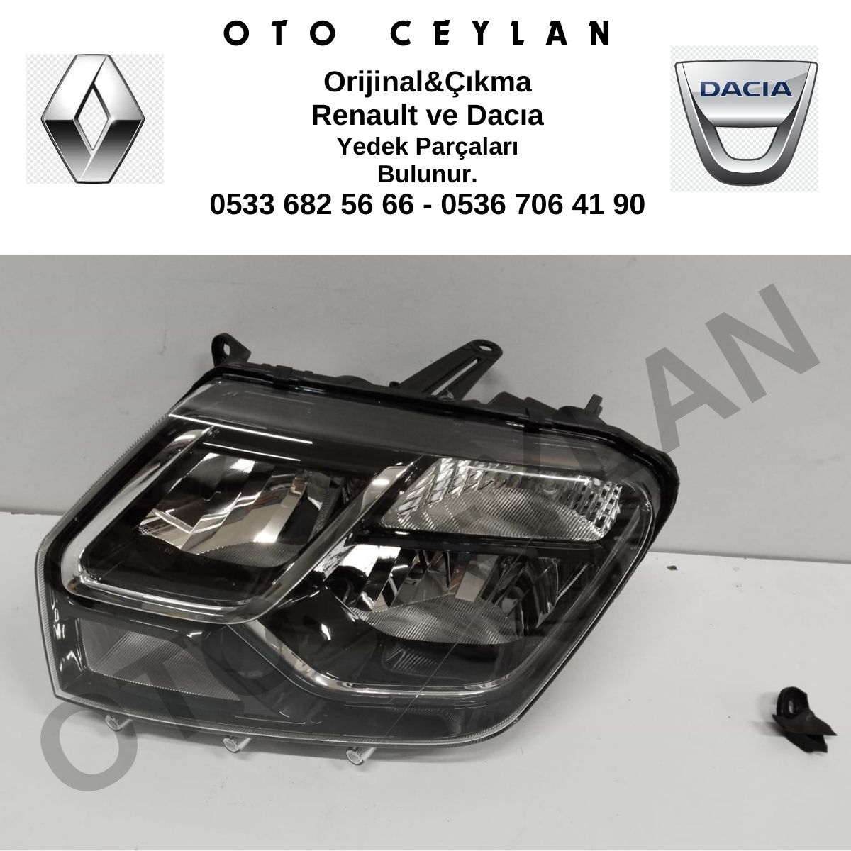 260608209R Dacia Duster Sol Far Sıfır Orjinal Hafif Hatalı