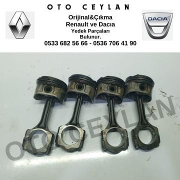 7701475074 Megane 2 K4M Piston Biyel Kolu Takım Orijinal Çıkma