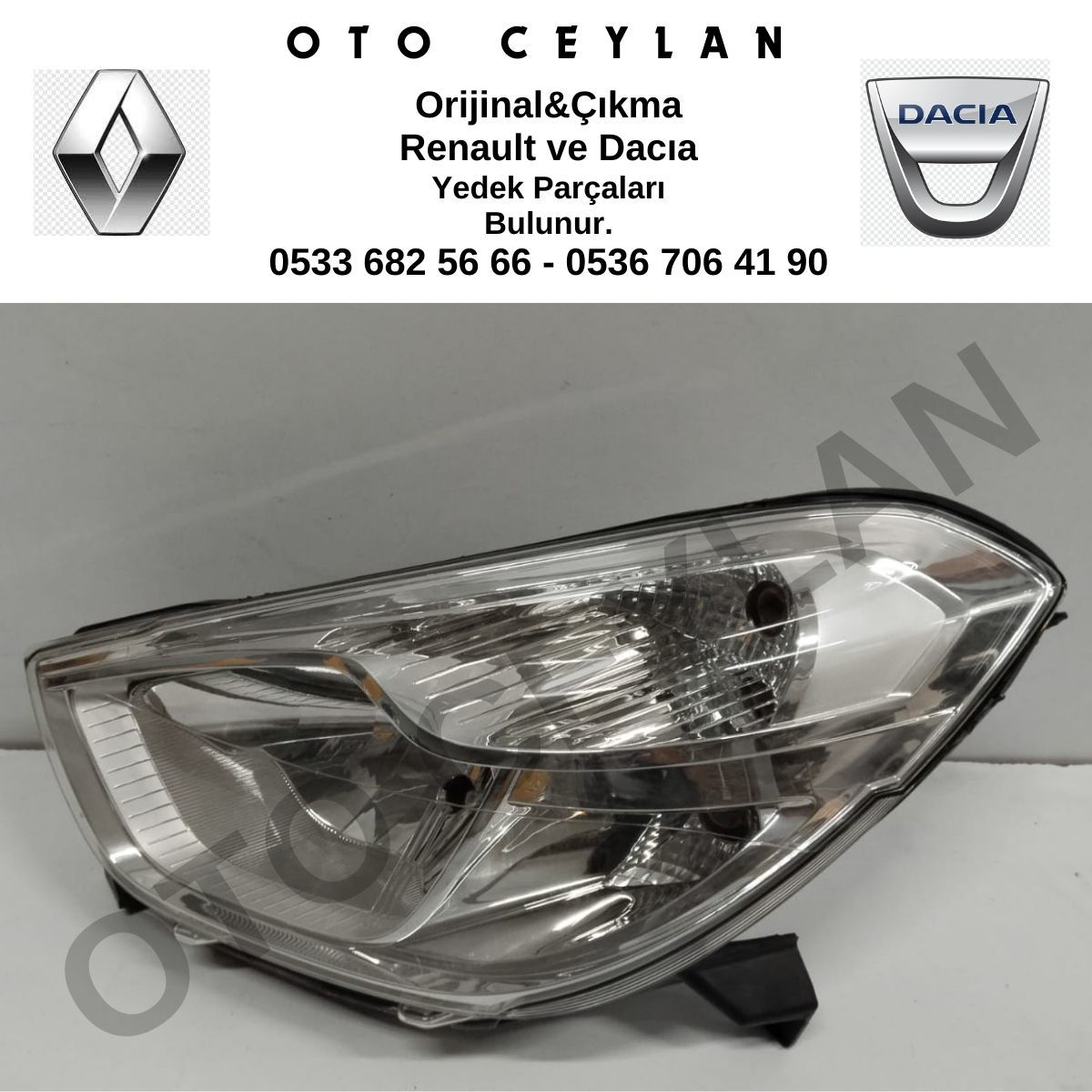 260603007R Dacia Dokker Sol Far Sıfır Orjinal Hafif Hatalı