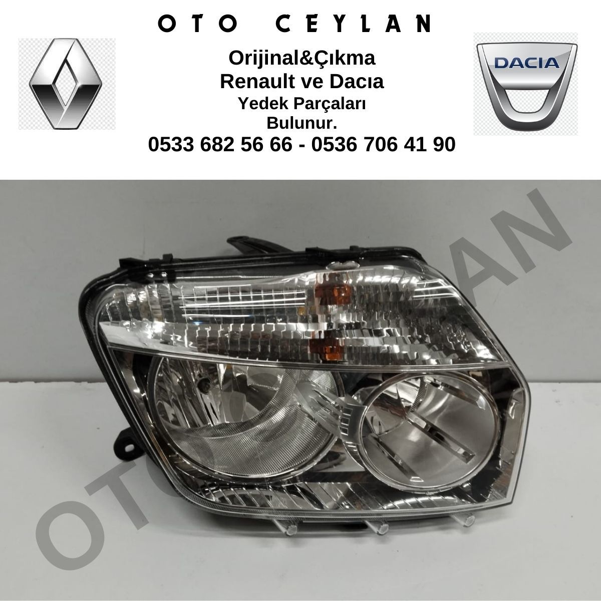 260100067R Dacia Duster Sağ Far Sıfır Orjinal Hafif Hatalı