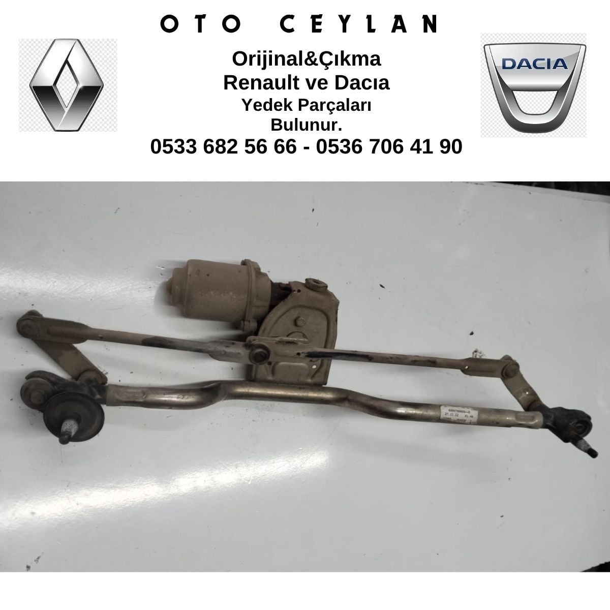 8200700005 CLIO THALIA ÖN CAM SİLECEK MEKANİZMASI VE MOTORU ÇIKMA