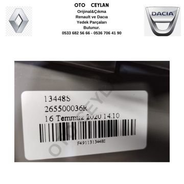 265500036R Megan III HB Sağ Arka Dış Stop sıfır Orijinal (Hafif Hatalı)