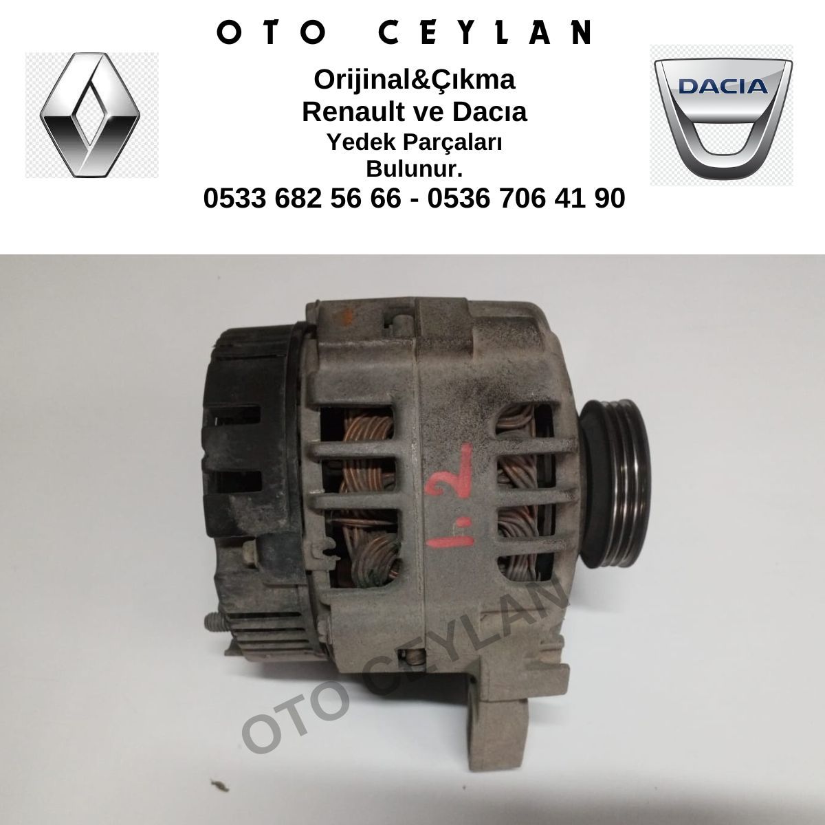 7700437090 Clio Alternatör Şarj Dinamosu D4F 1.2 Orijinal Çıkma