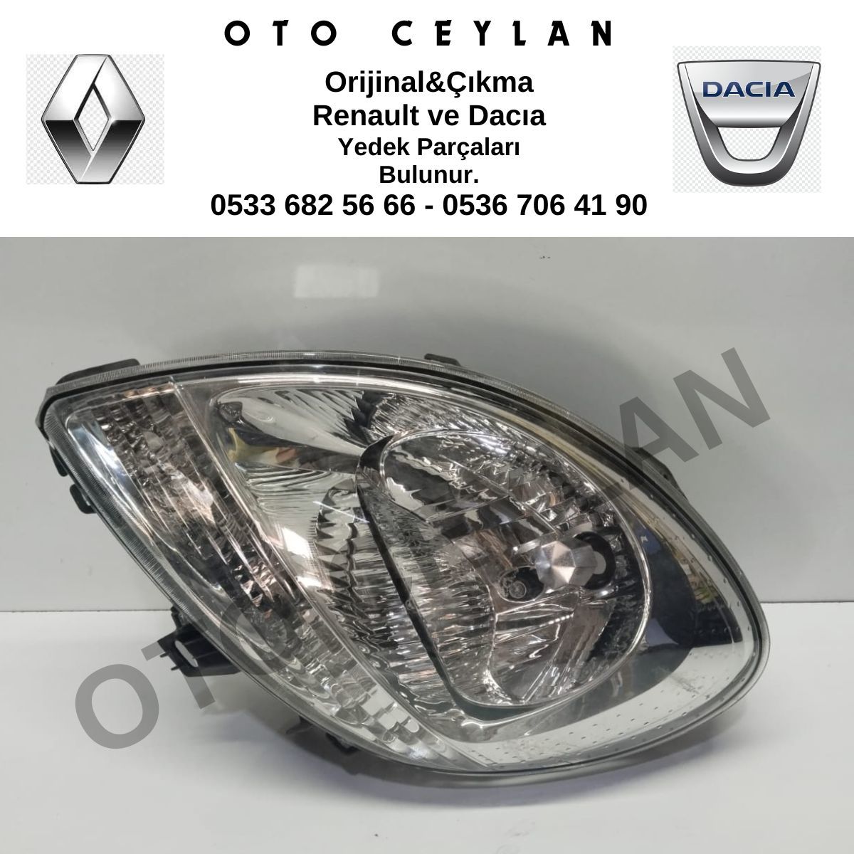 7701062426 Kango Far Sol Siyah Çerçeve Beyaz Sinyal Sıfır Orijinal Hafif Hatalı