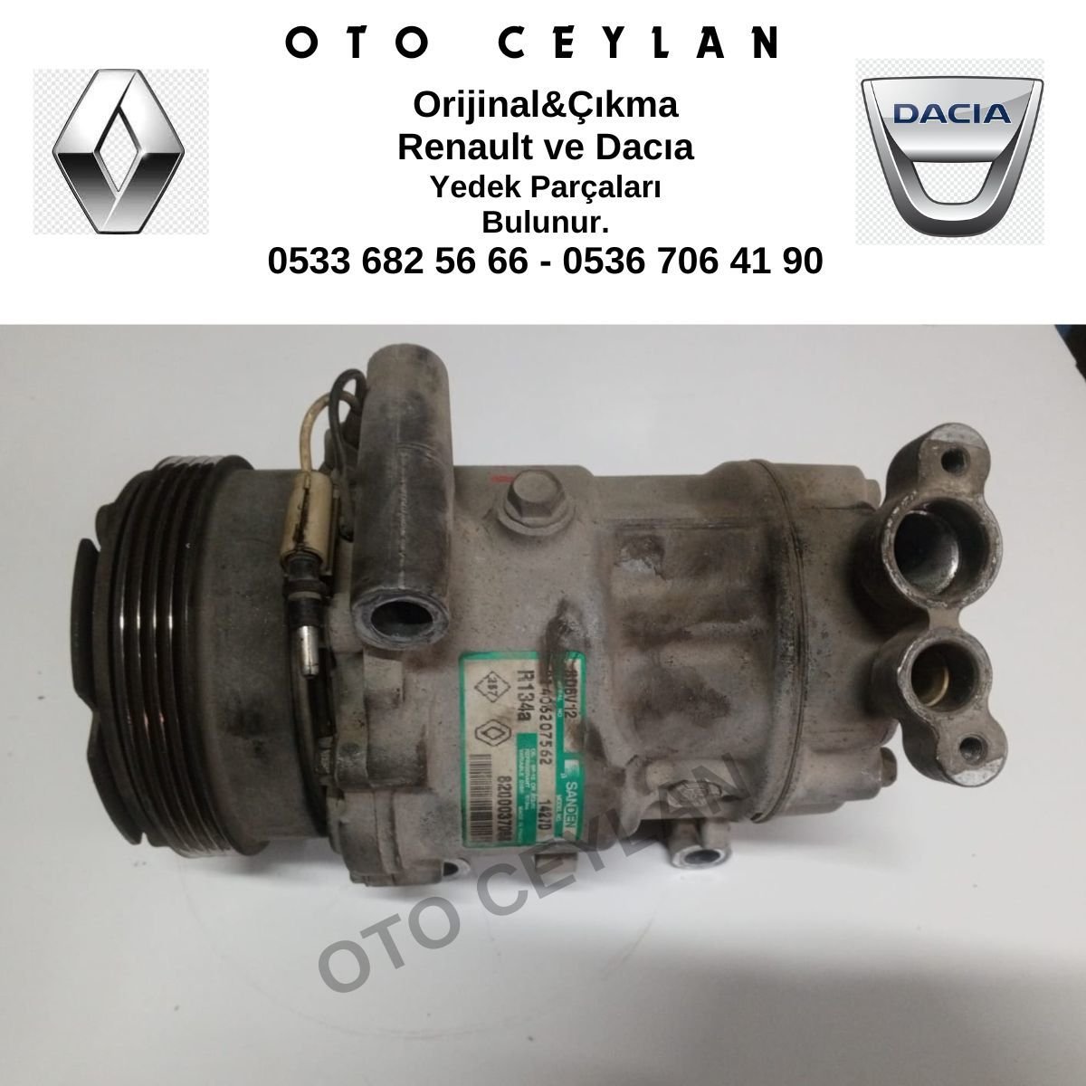 8200037058 Clio Symbol Thalia Logan 1  Klima Kompresör 1.2 D4F Orijinal Çıkma