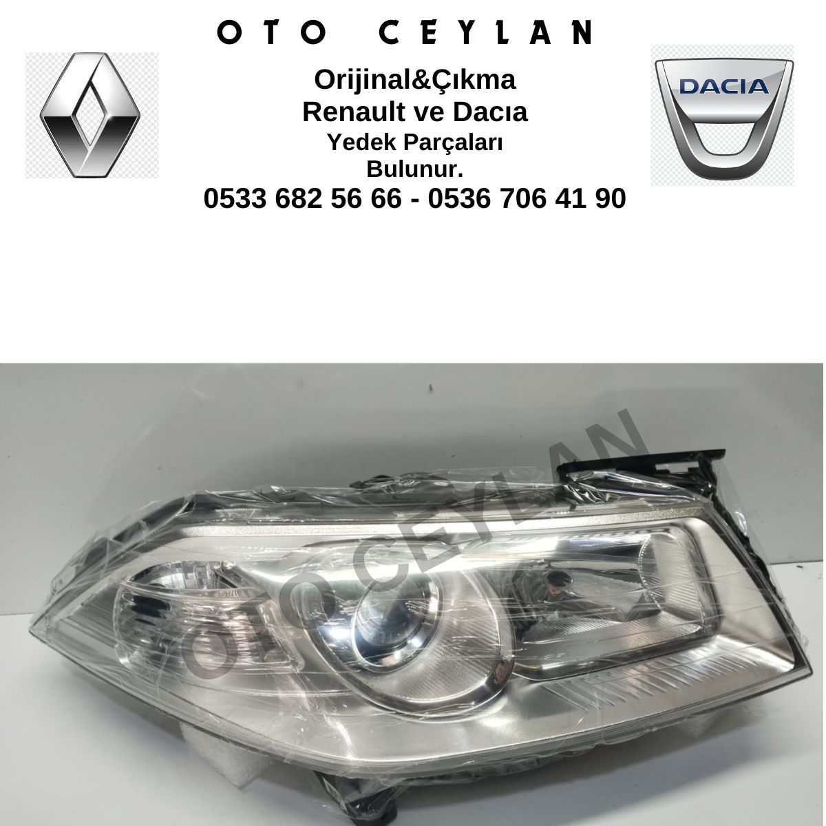 Ayfar 202268 Megane 2 Far Sağ Mercekli Manuel Sıfır Yerli Üretim