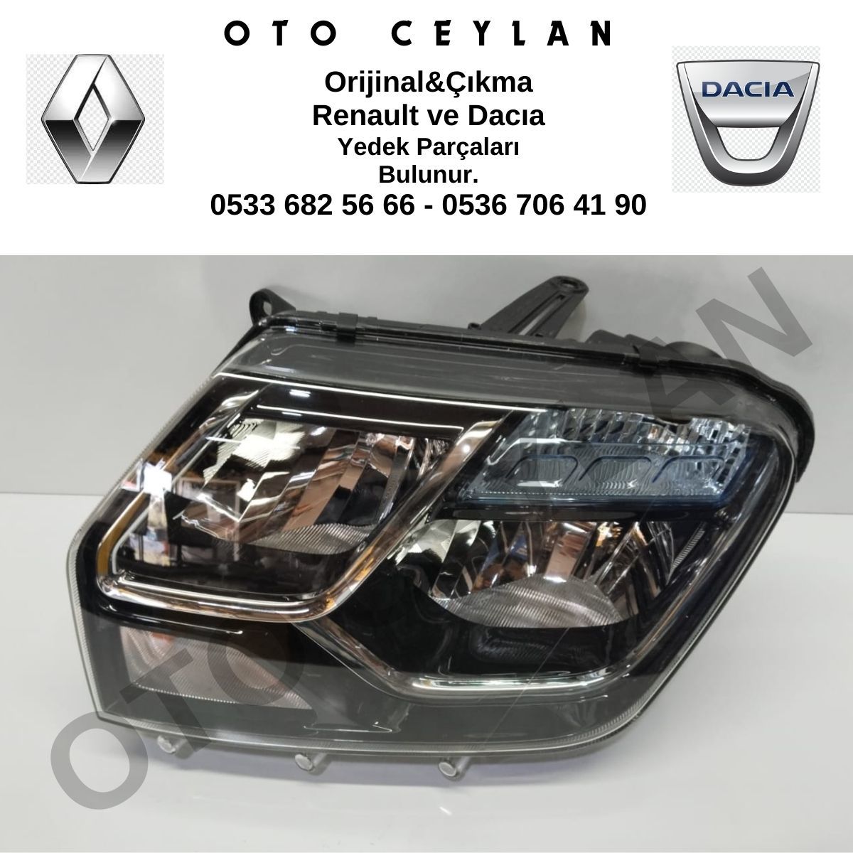 260606709R Dacia Duster Sol Far Sıfır Orjinal Hafif Hatalı