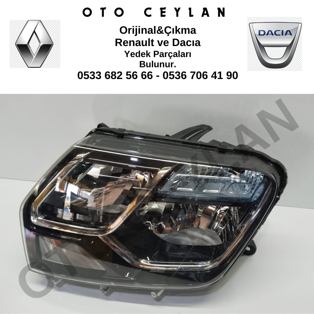 260606709R Dacia Duster Sol Far Sıfır Orjinal Hafif Hatalı