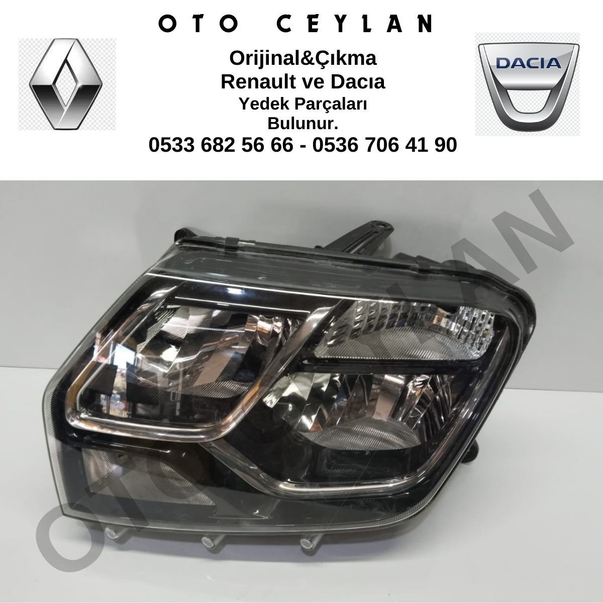 260606709R Dacia Duster Sol Far Sıfır Orjinal Hafif Hatalı