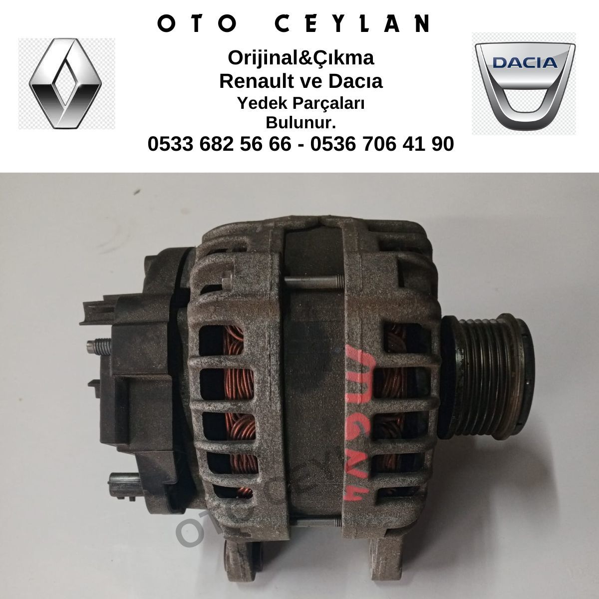 231004EA0A Megane 4 Scenic 4 Alternatör Şarj Dinamosu 1.5 Dci K9K Orijinal Çıkma