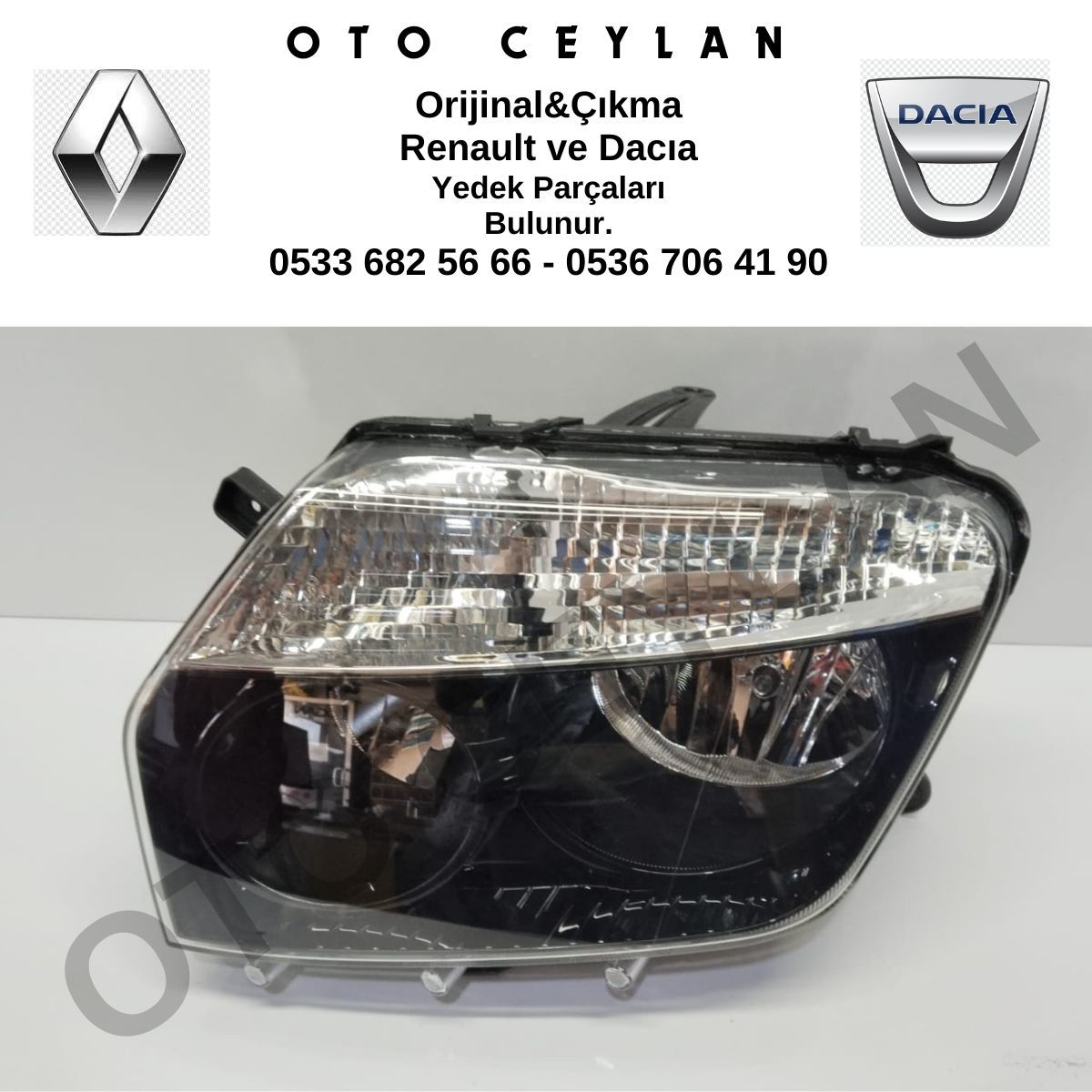 260605370R Dacia Duster Sol Far Sıfır Orjinal Hafif Hatalı