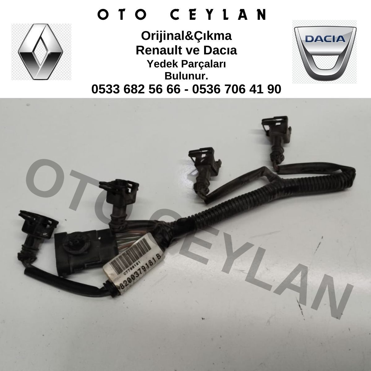 8200379181 Clio 2 Clio 3 Clio 4 Enjektör Kablosu Orijinal Çıkma