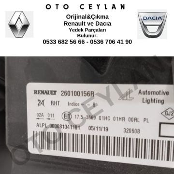 260100156R Dacia Duster Sağ Far Sıfır Orjinal Hafif Hatalı