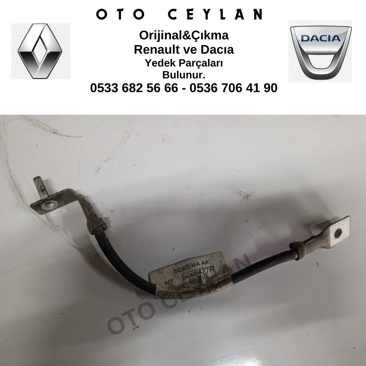 240800427R Talisman Scenic Eksi Kutup Başı Kablosu Orijinal Çıkma