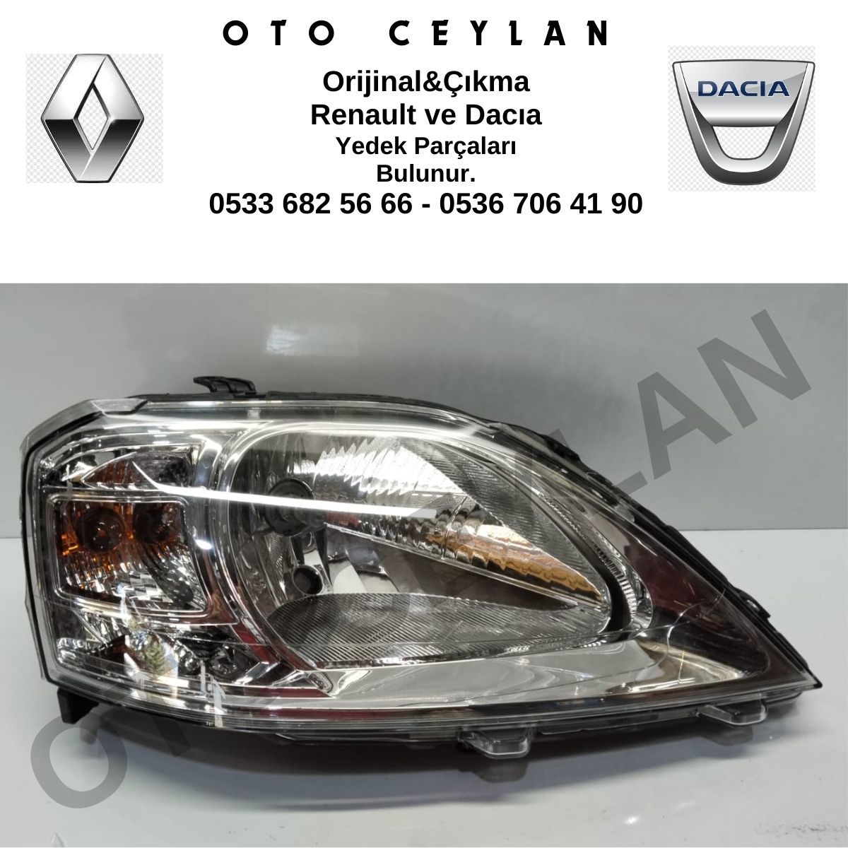8200744754 Dacia Logan Sağ Far Hafif Hatalı Sıfır Orjinal