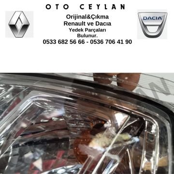 8200744754 Dacia Logan Sağ Far Hafif Hatalı Sıfır Orjinal