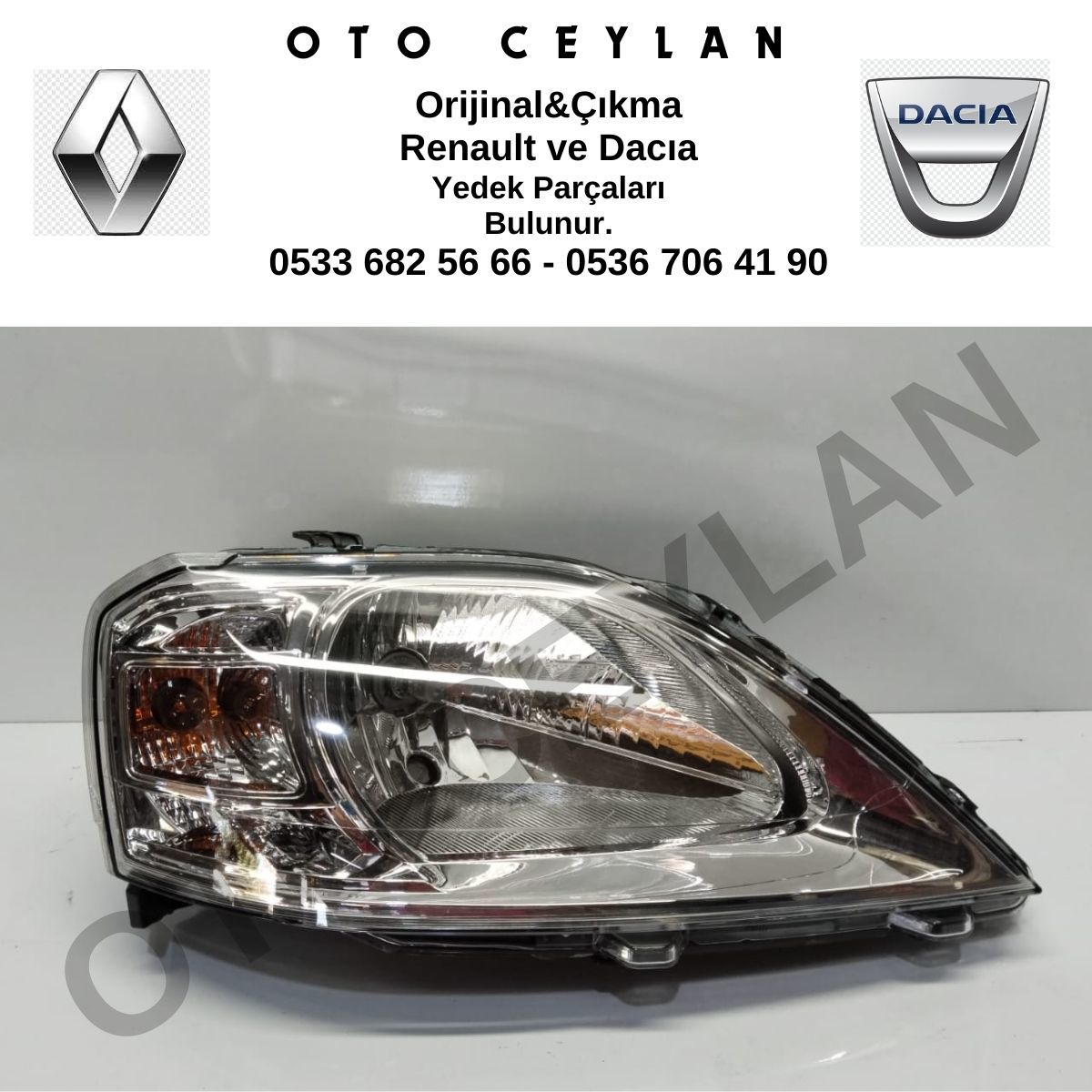 Dacia Logan Sağ Far Sıfır Orjinal Hafif Hatalı