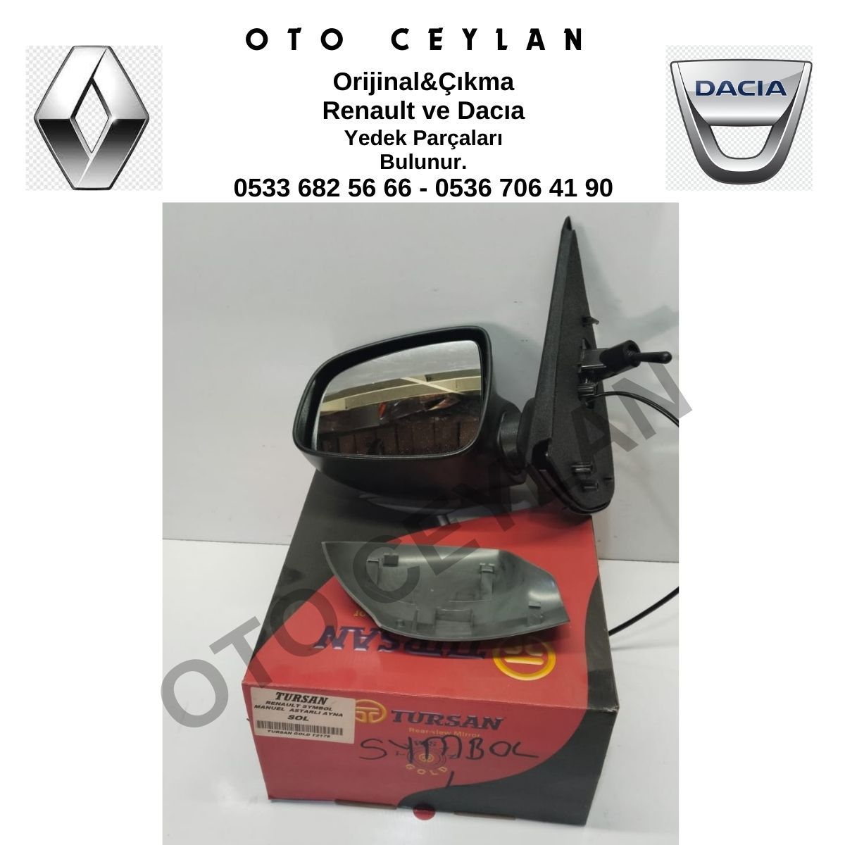 963028691R Clio Symbol joy Dış Dikiz Aynası Sol Mekanik Sıfır Tursan Marka