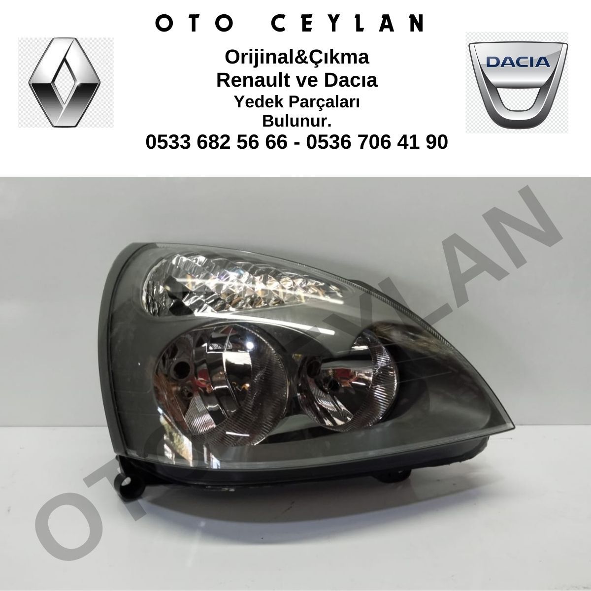 7701057658 Gri Clio Sağ Far Sıfır Orjinal Hafif Hatalı