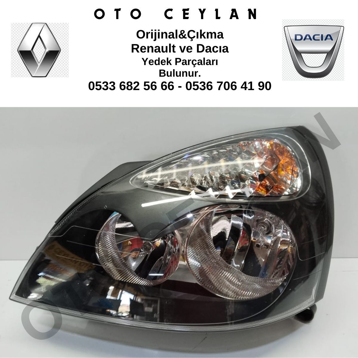 Clio Siyah Sol Far Sıfır Orjinal