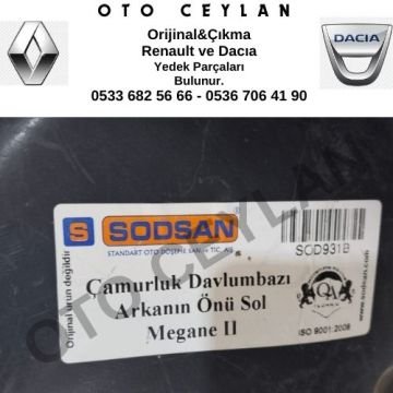 Megane 2 Sedan Sol Arka Davlumbaz Sıfır Yan Sanayi