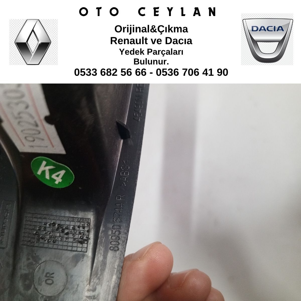 809505744R CLIO 4 ARKA KAPI İÇ ÇEKME TUTAMAĞI ÇIKMA