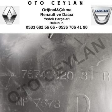 767482031R Dacia Sandero Sağ Arka Davlumbaz Çıkma Orjinal