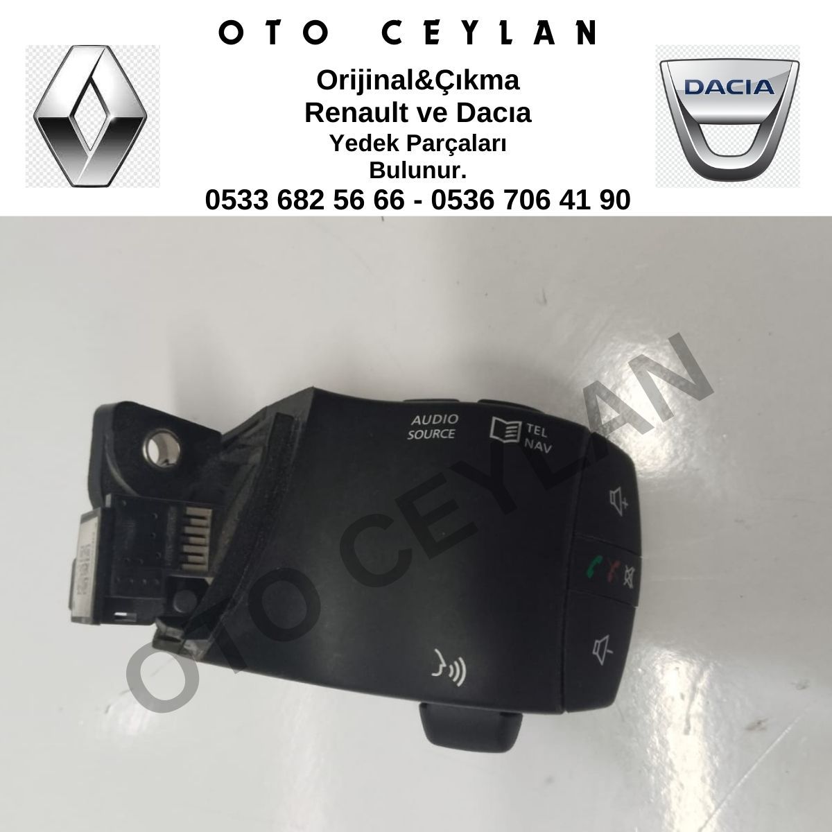 EN25550 Megane 3 Fluence Radyo Kumanda Kolu Düğmesi Orijinal Çıkma