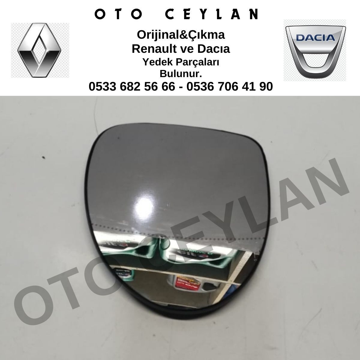 7701070382 Clio 2 Symbol Thalia Dış Ayna Camı Sol Elektrikli Sıfır Akayna Yan Sanayi