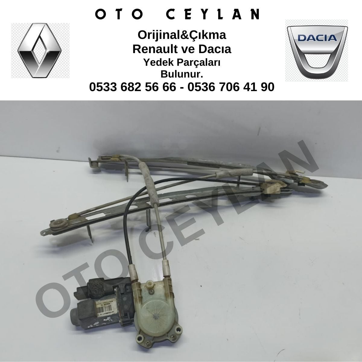 8201010926 Megane 2 Cam Krikosu Sol Ön Elektrikli Motorlu Orijinal Çıkma
