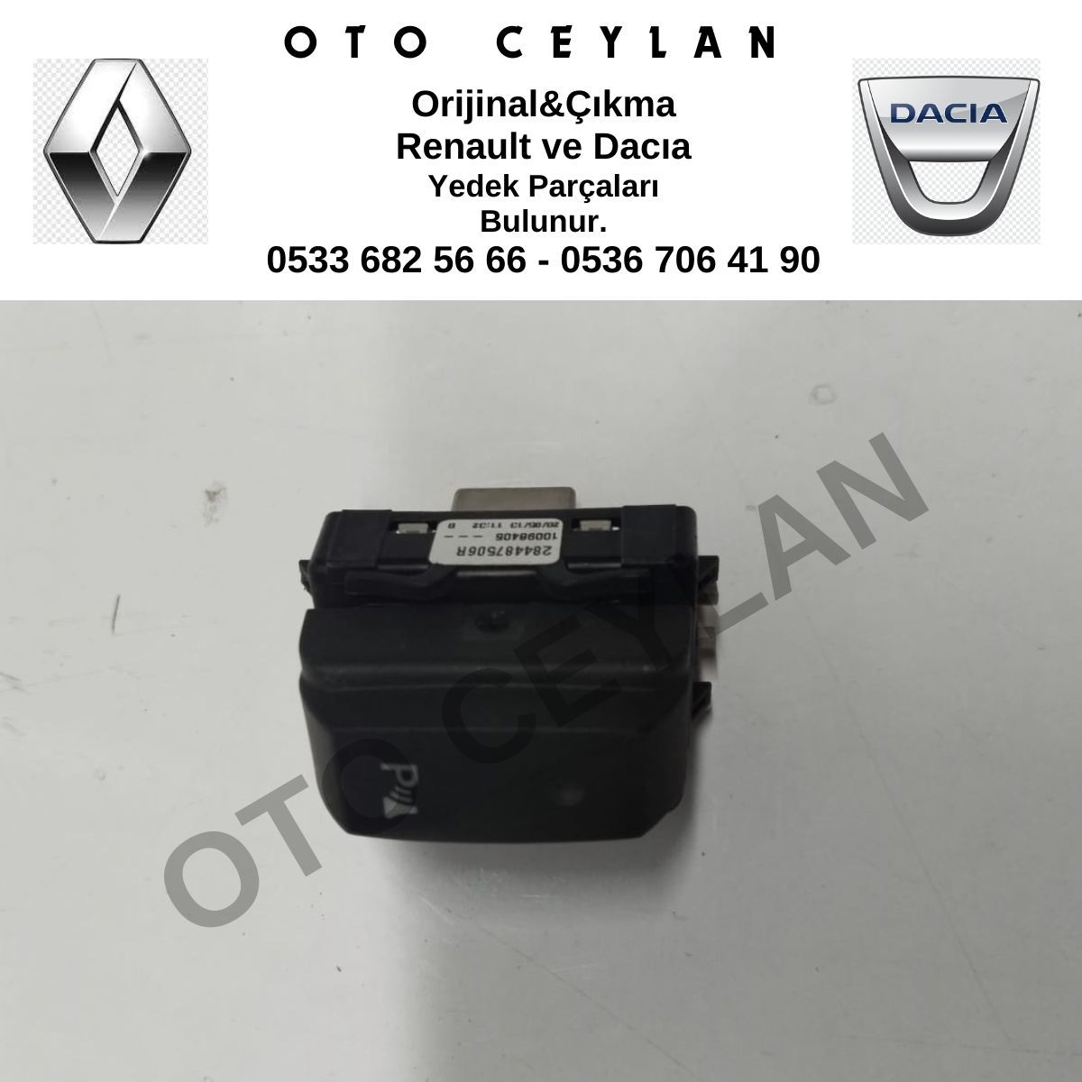 284487506R Logan Symbol Sandero Park Sensör Düğmesi Orijinal Çıkma